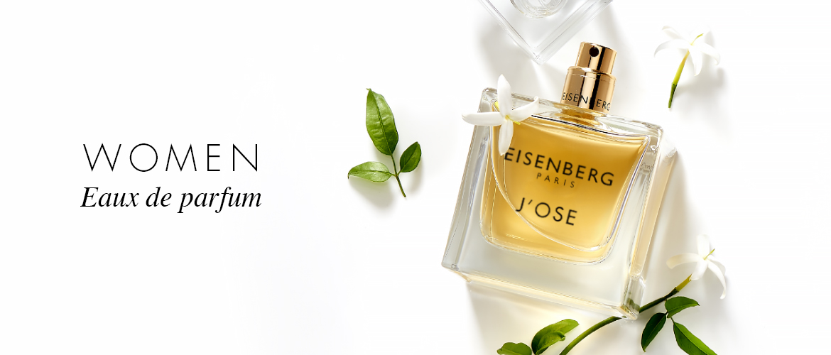 eau de parfum for women with jasmine against a white background